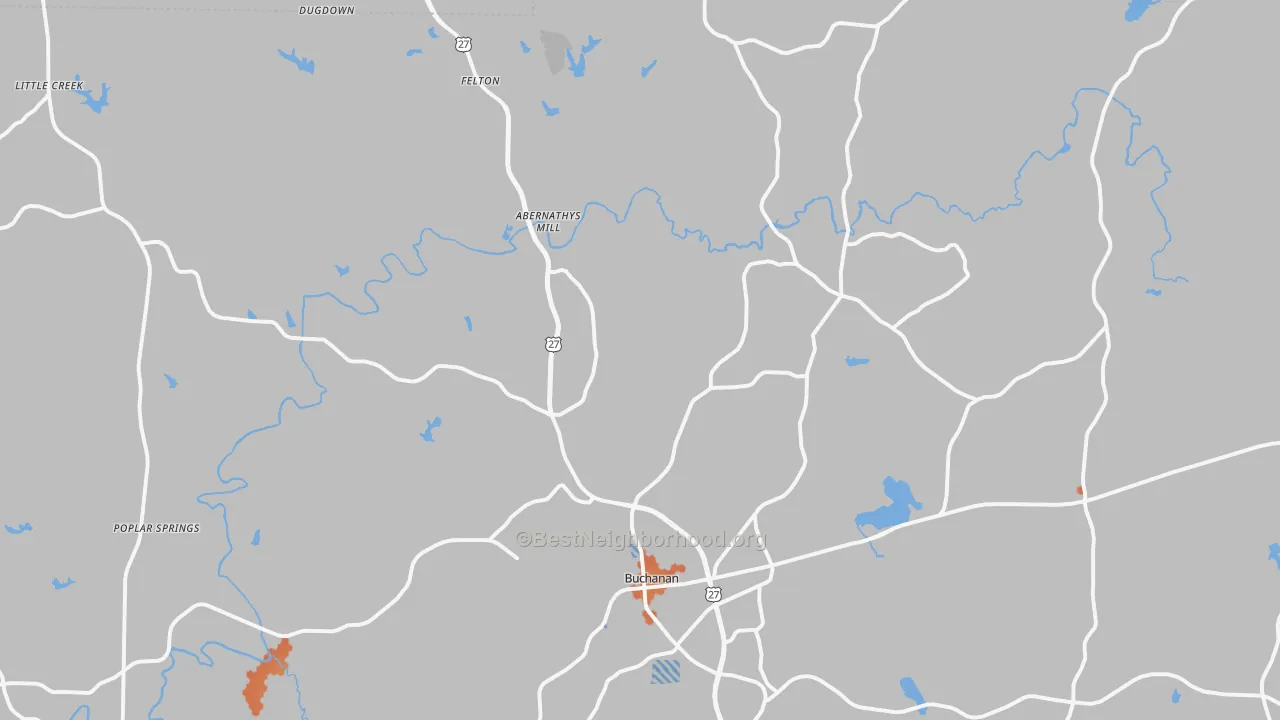 Bike Grade map of 30113, GA