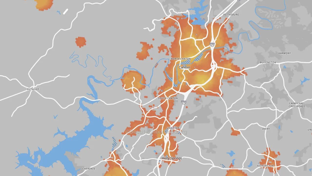 Bike Grade map of 30114, GA