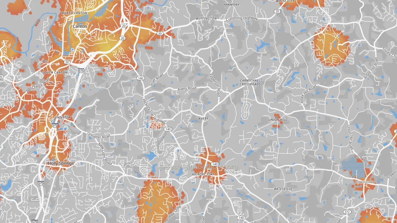 Bike Grade map of 30115, GA