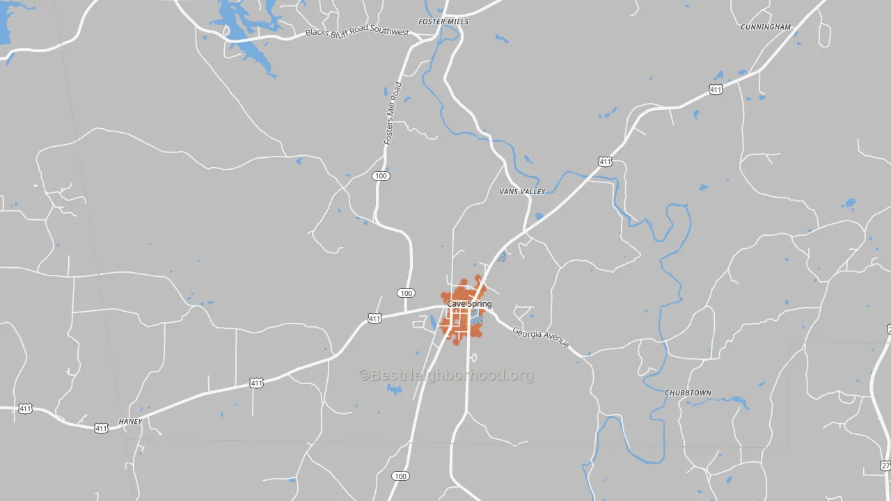 Bike Grade map of 30124, GA
