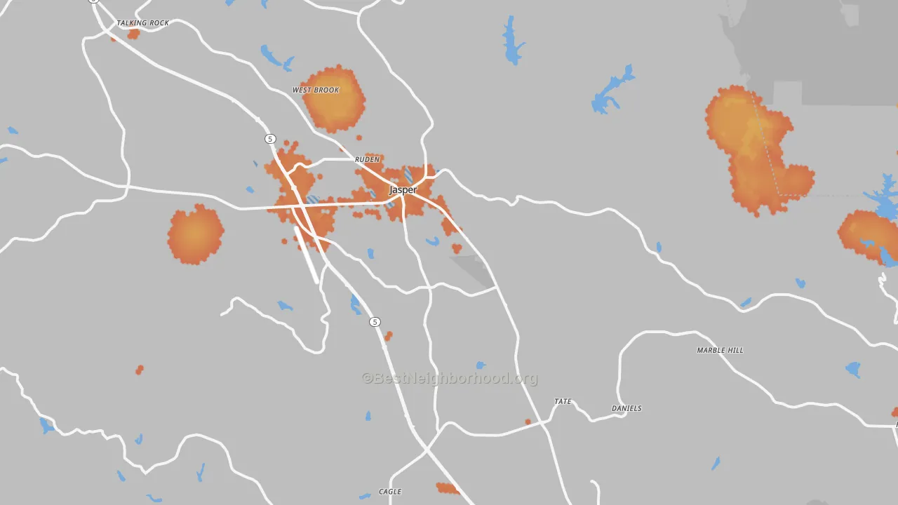 Bike Grade map of 30143, GA