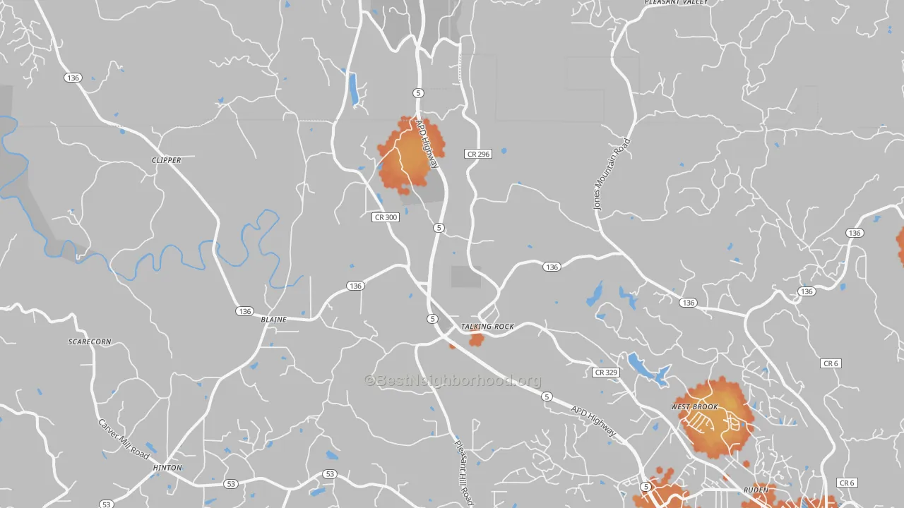 Bike Grade map of 30175, GA