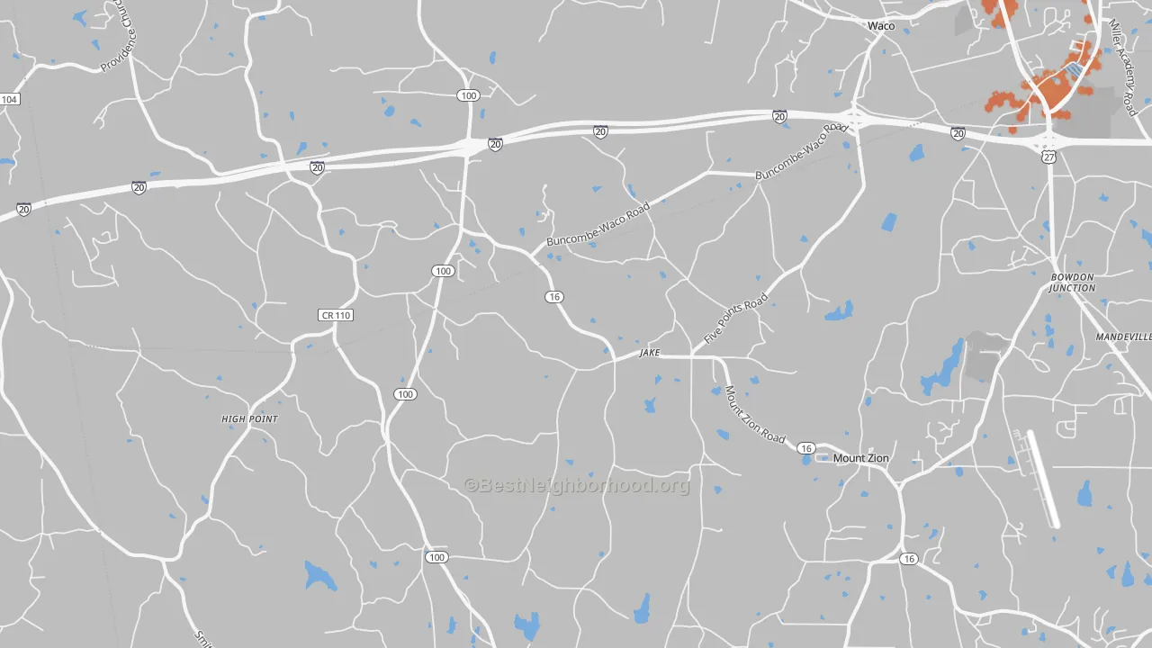 Bike Grade map of 30182, GA