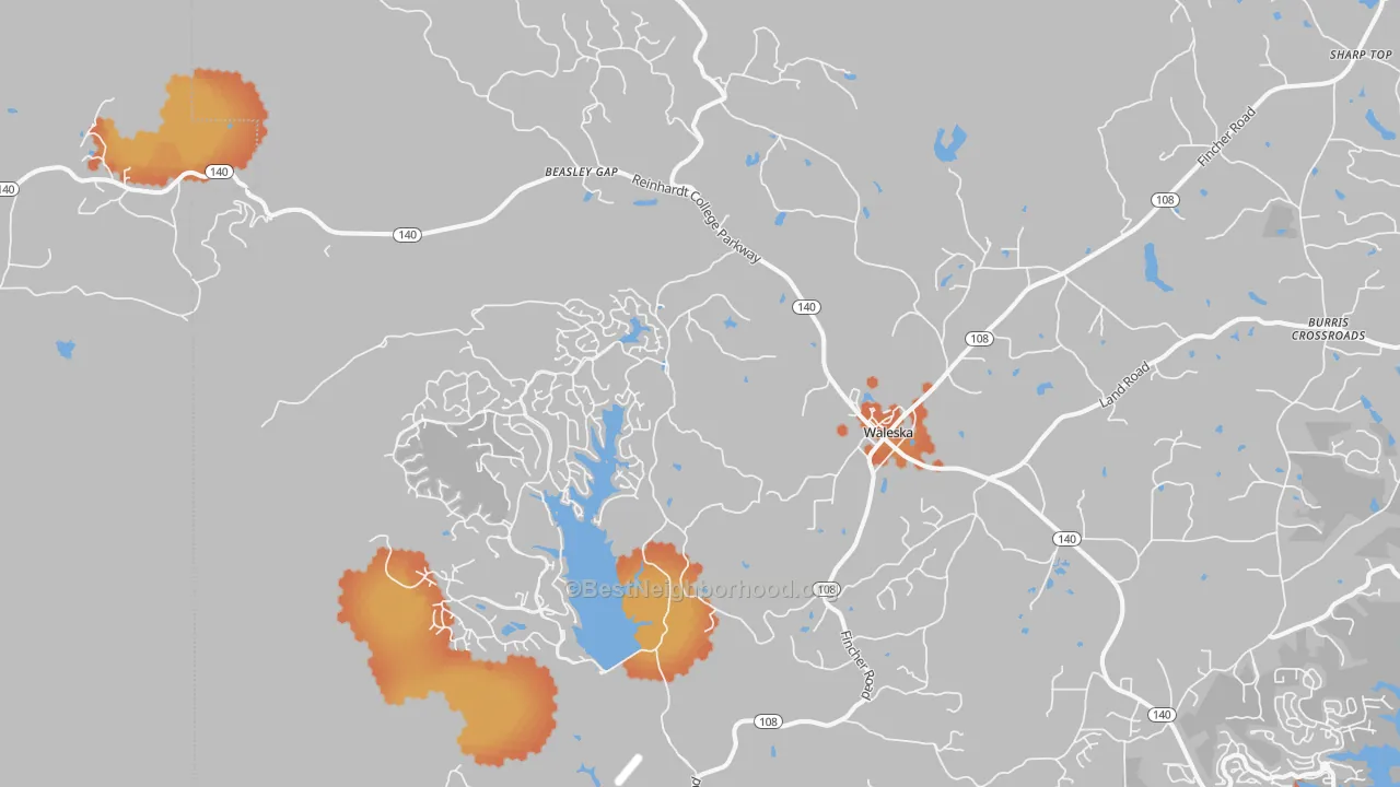 Bike Grade map of 30183, GA