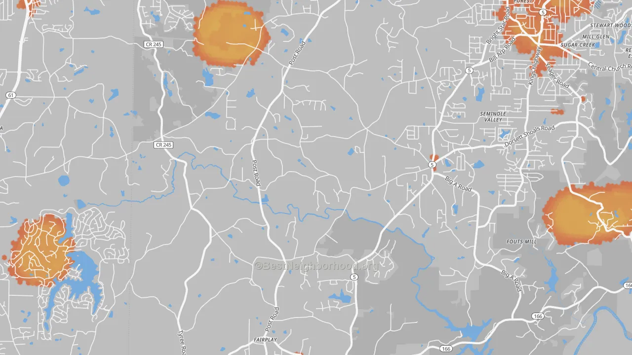 Bike Grade map of 30187, GA