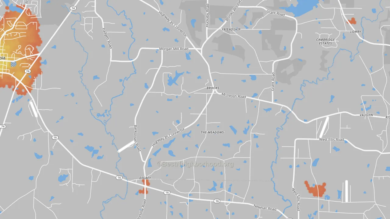 Bike Grade map of 30205, GA