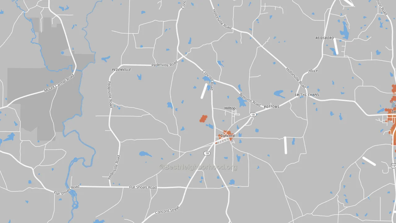 Bike Grade map of 30206, GA