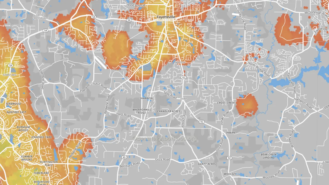 Bike Grade map of 30215, GA
