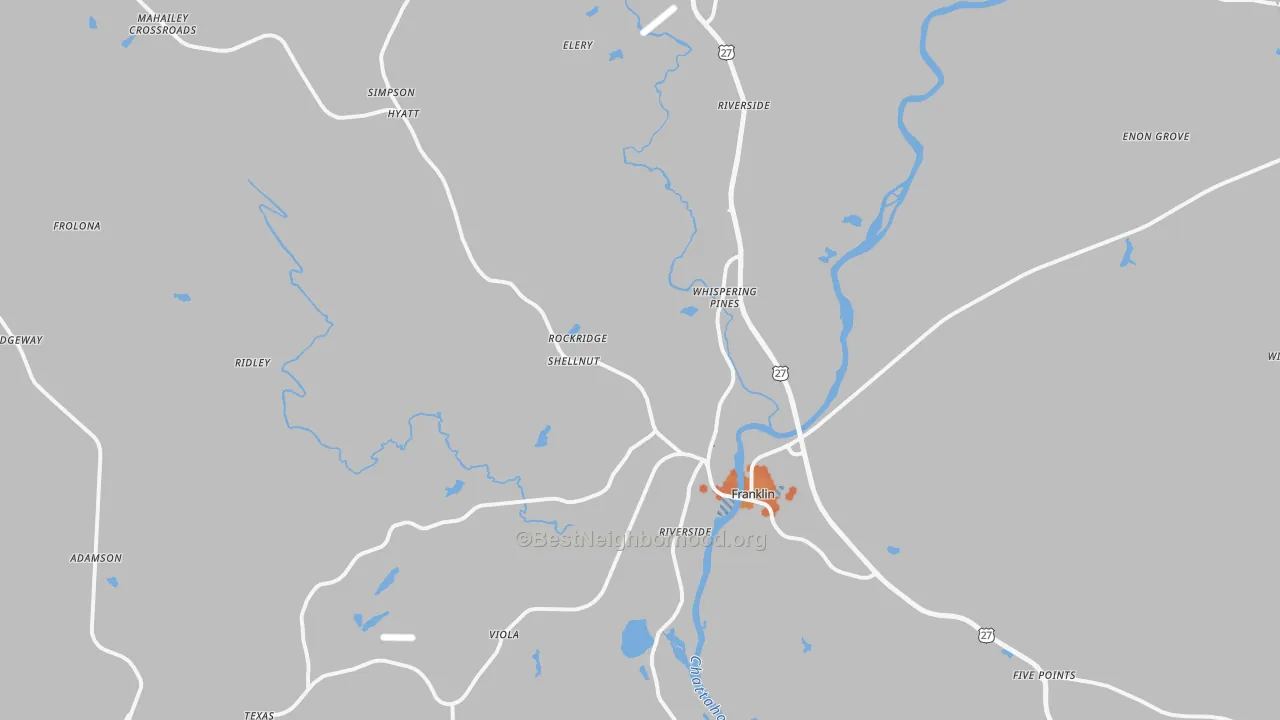 Bike Grade map of 30217, GA