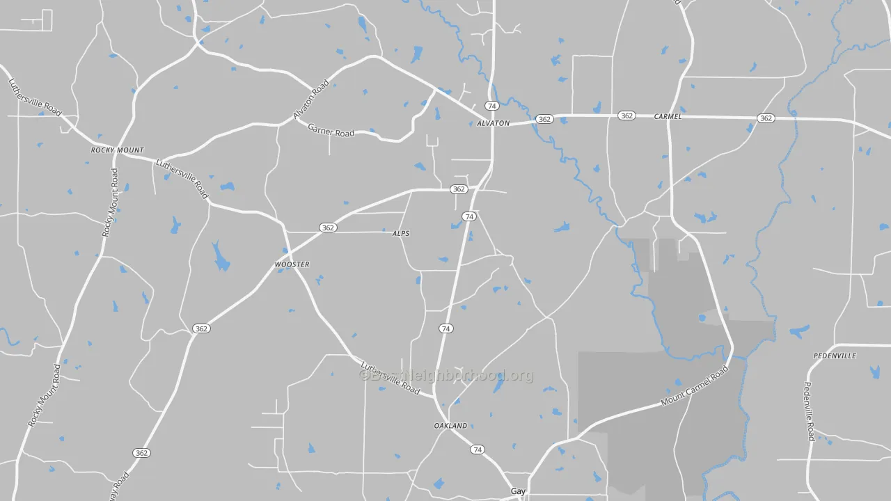 Bike Grade map of 30218, GA
