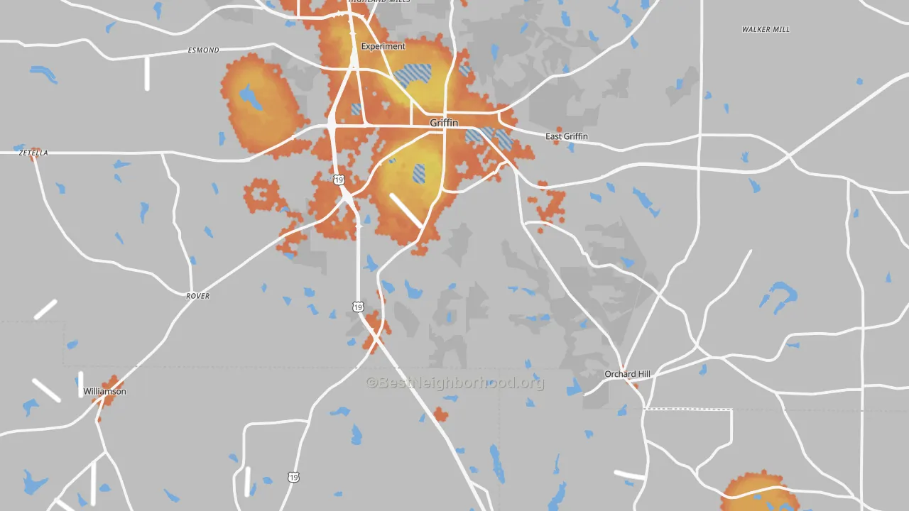 Bike Grade map of 30224, GA