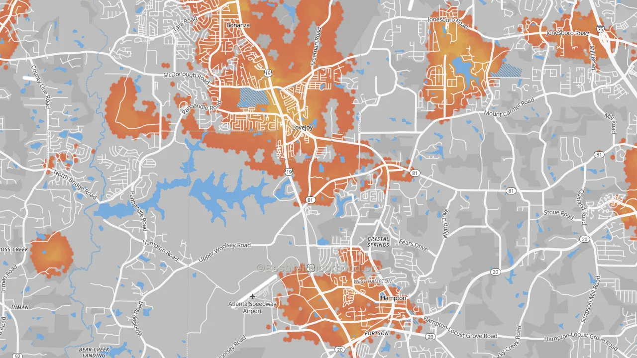 Bike Grade map of 30228, GA