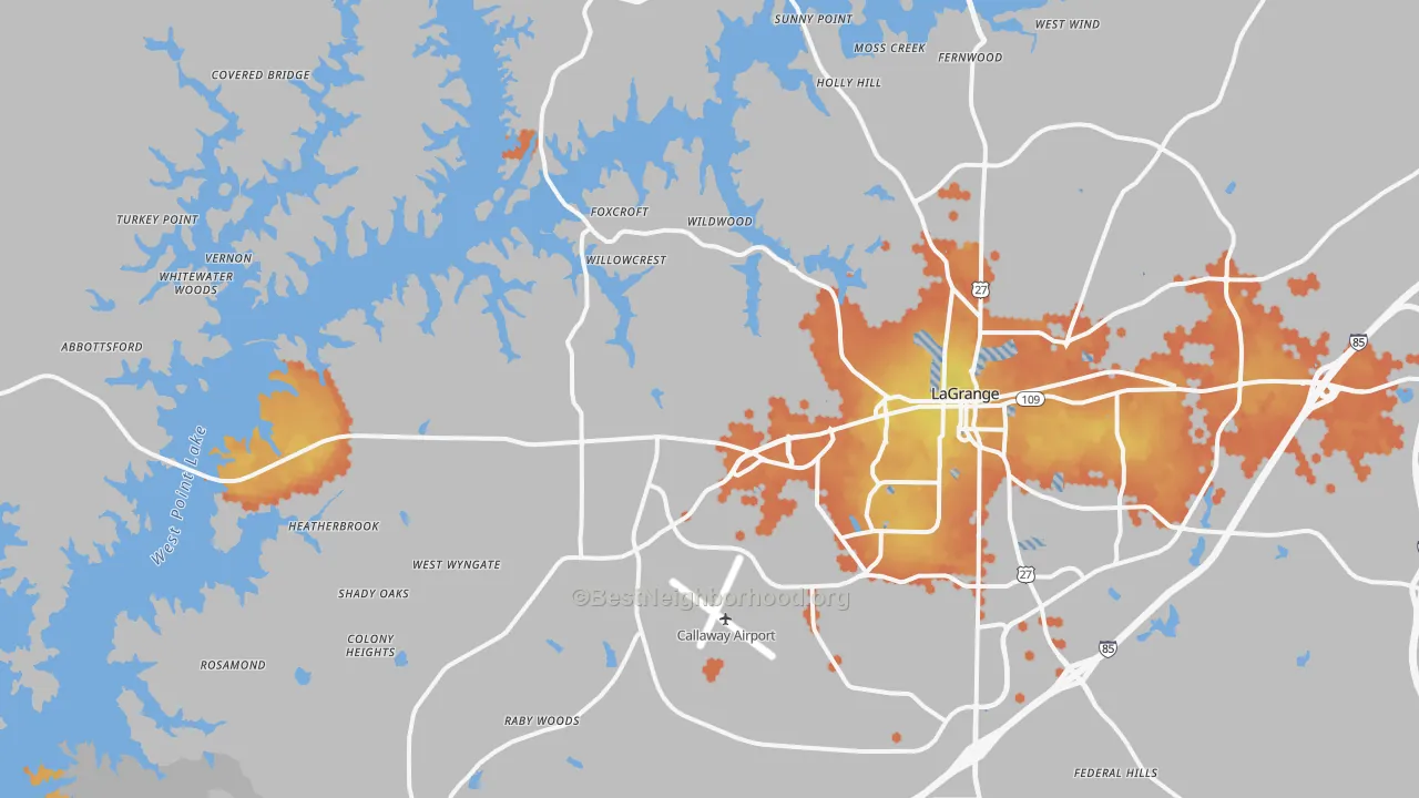 Bike Grade map of 30240, GA
