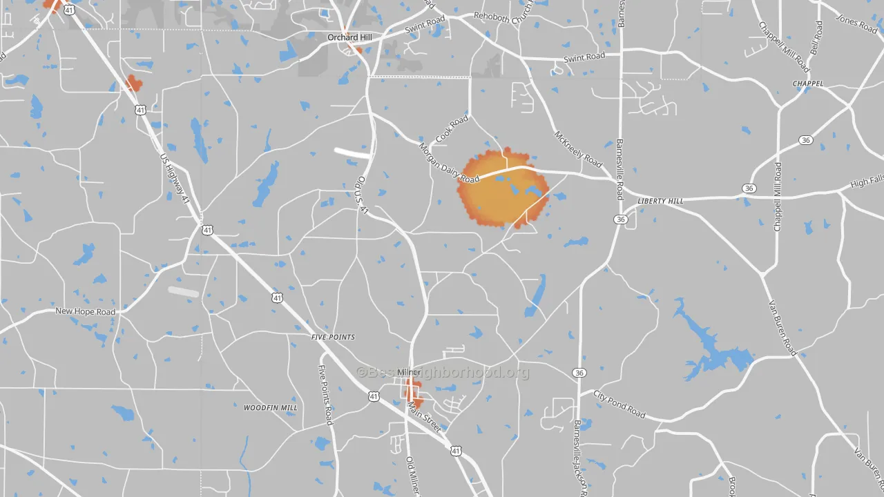 Bike Grade map of 30257, GA