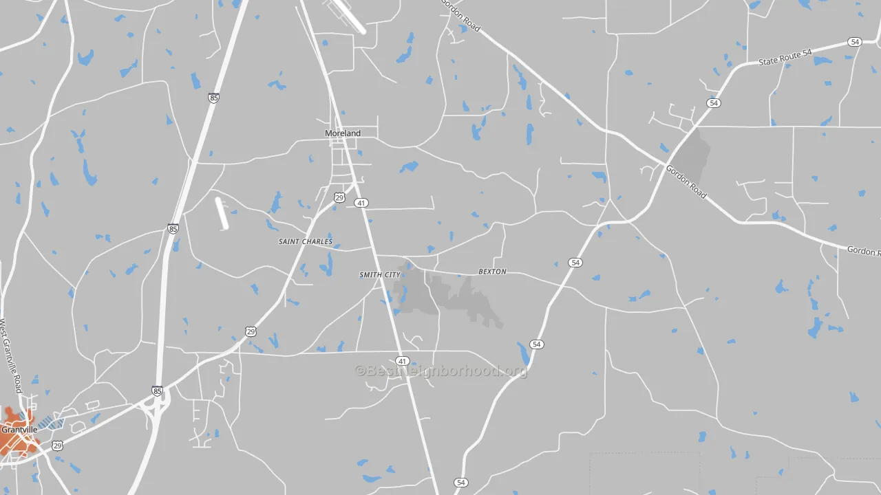 Bike Grade map of 30259, GA