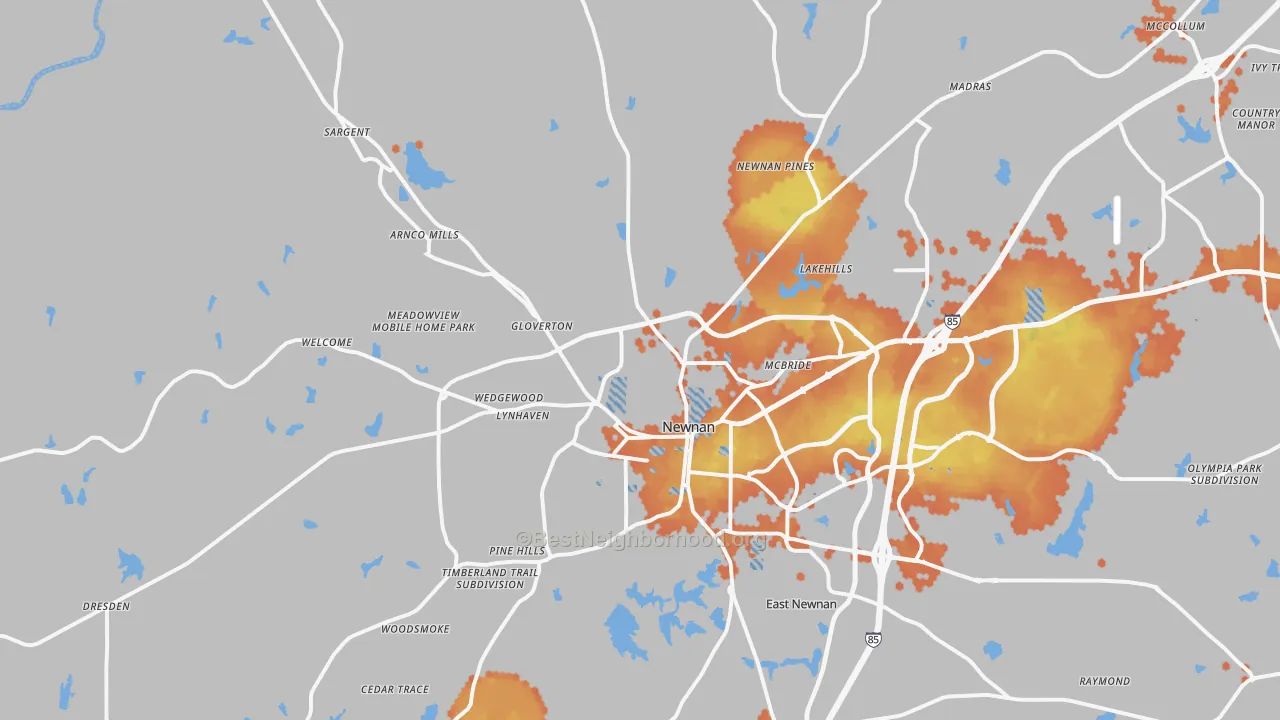 Bike Grade map of 30263, GA