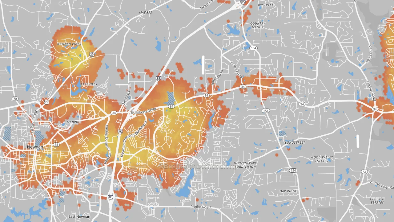 Bike Grade map of 30265, GA