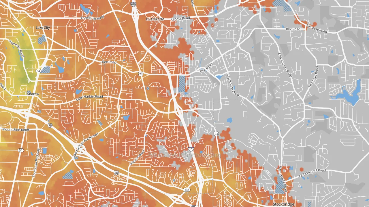Bike Grade map of 30273, GA