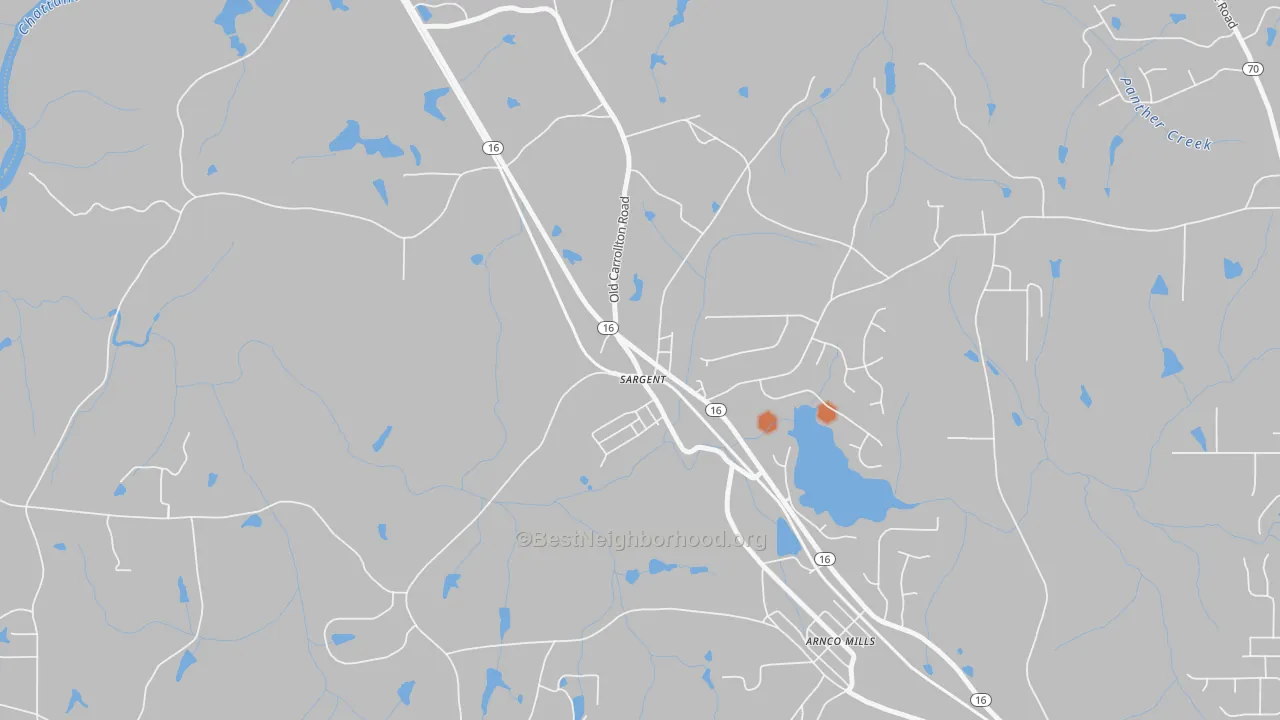 Bike Grade map of 30275, GA
