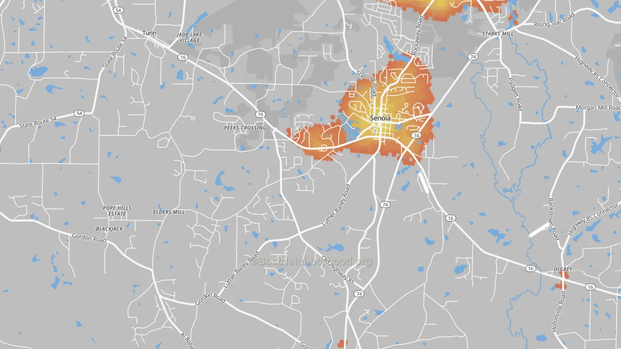 Bike Grade map of 30276, GA