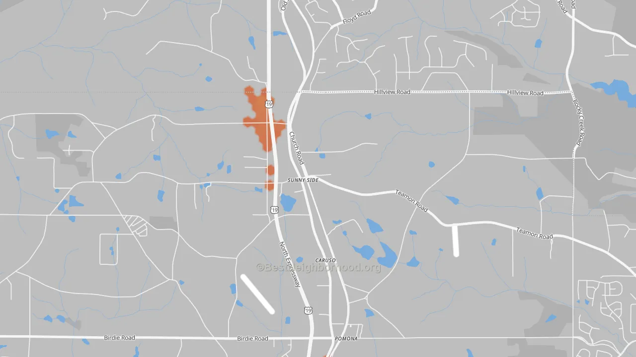 Bike Grade map of 30284, GA