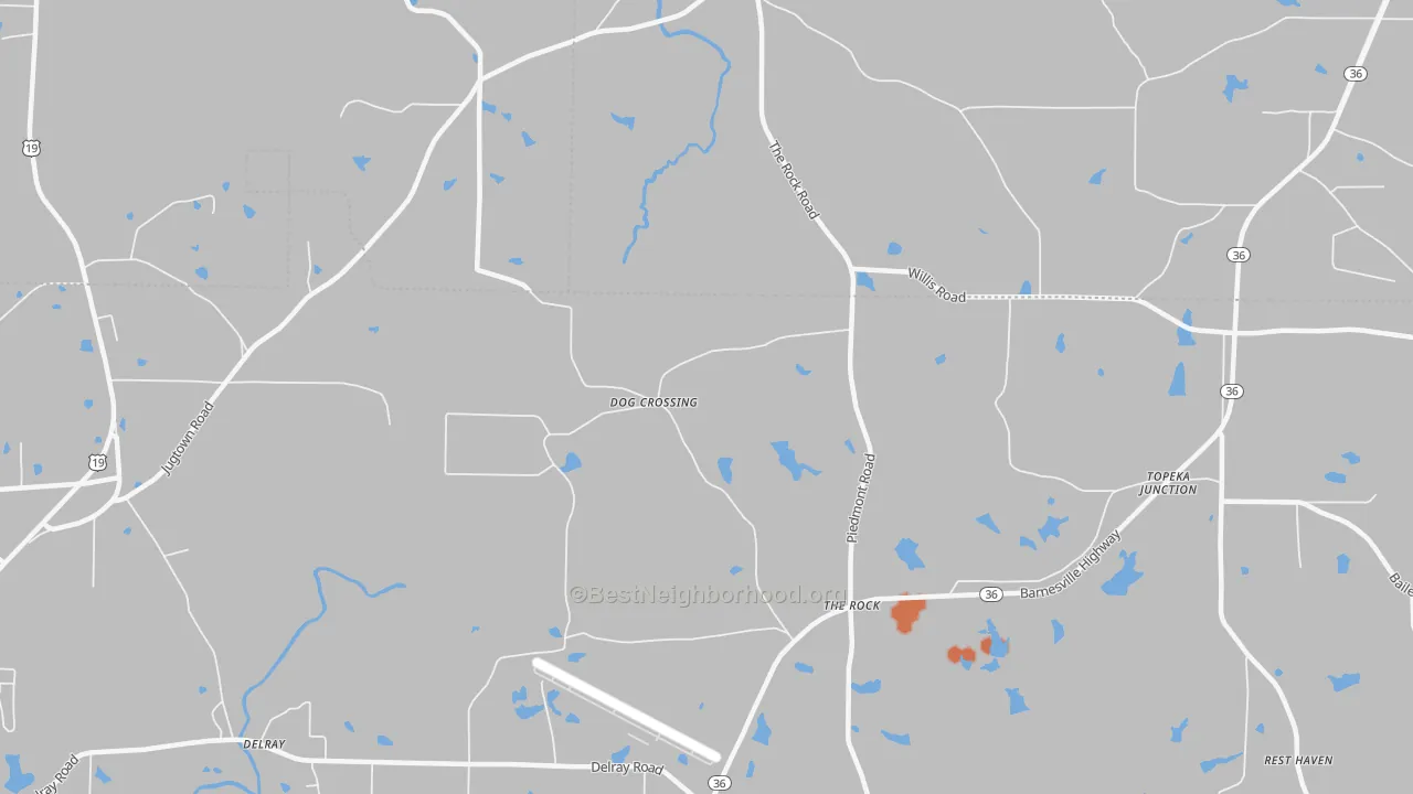 Bike Grade map of 30285, GA