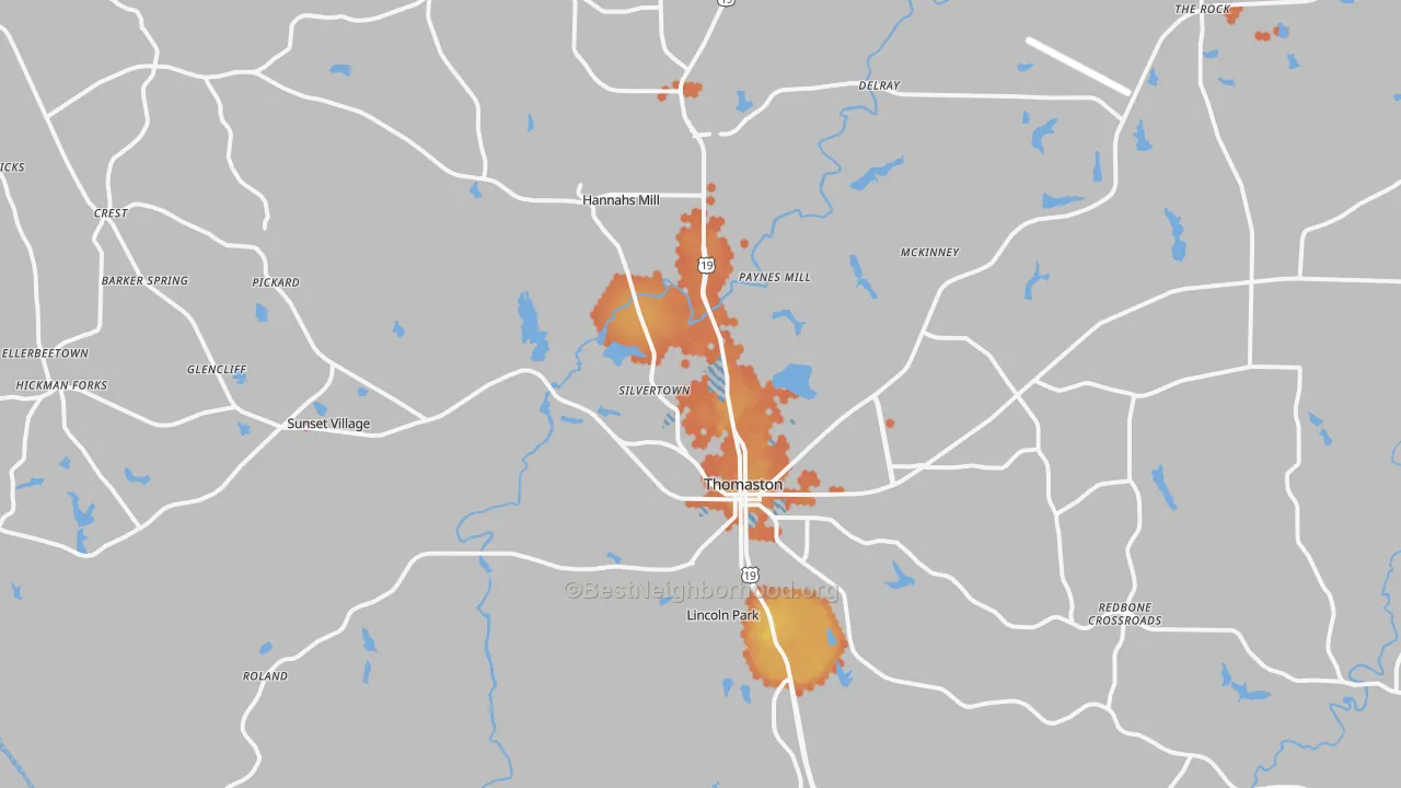 Bike Grade map of 30286, GA