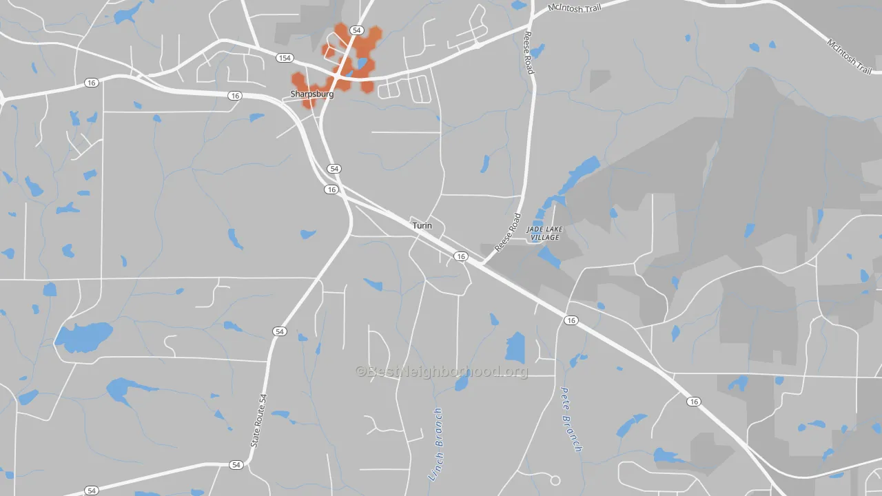 Bike Grade map of 30289, GA