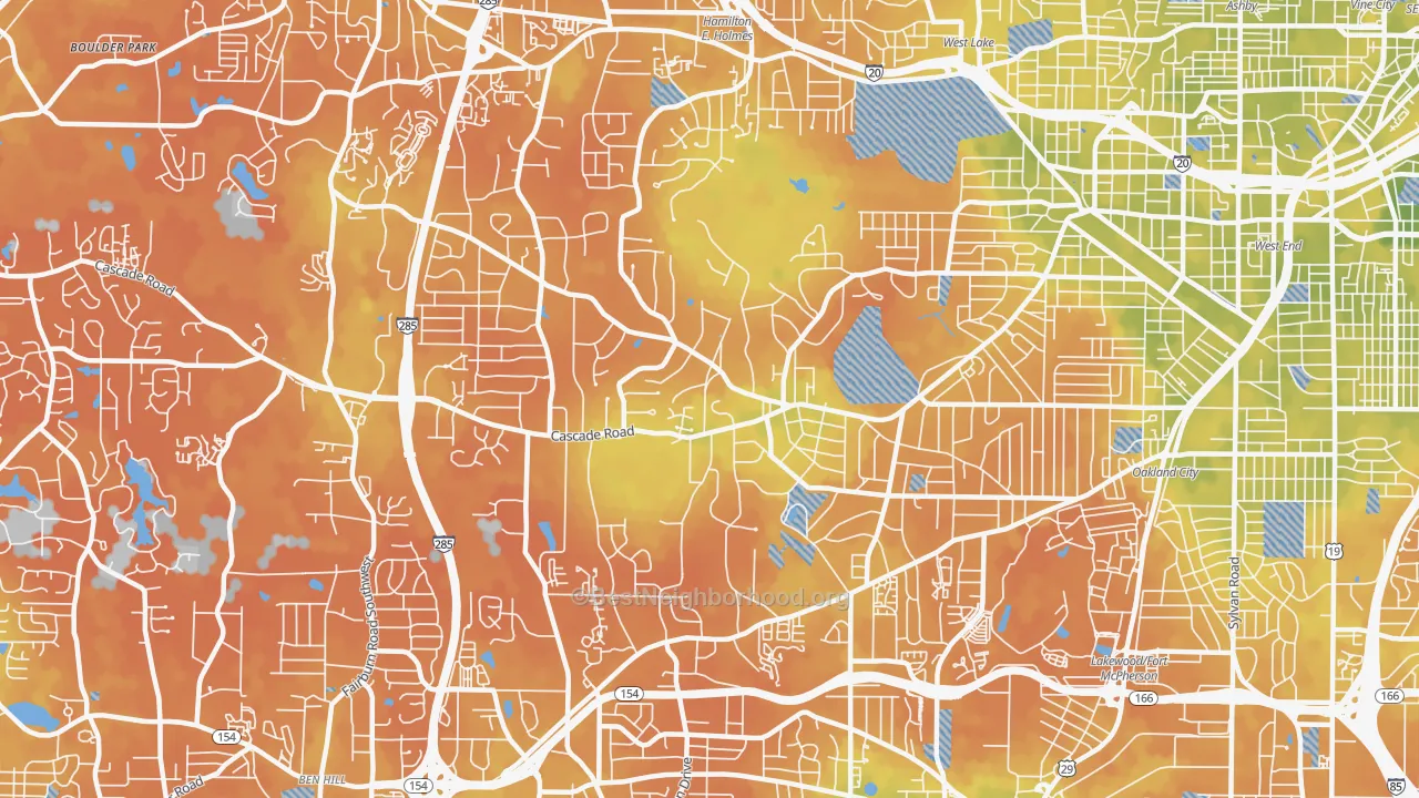 Bike Grade map of 30311, GA