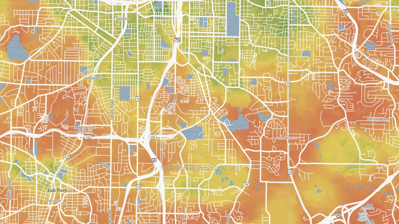 Bike Grade map of 30315, GA