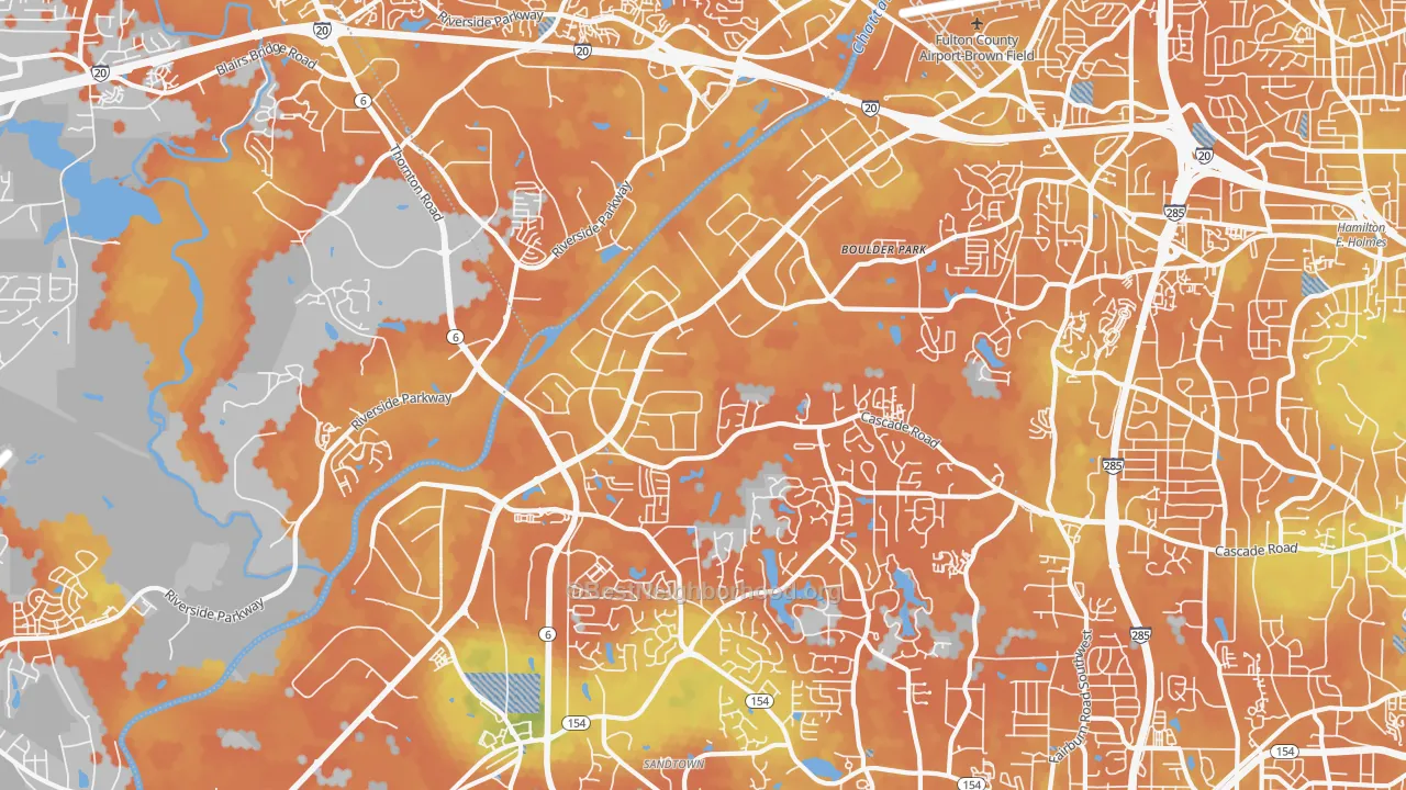 Bike Grade map of 30336, GA