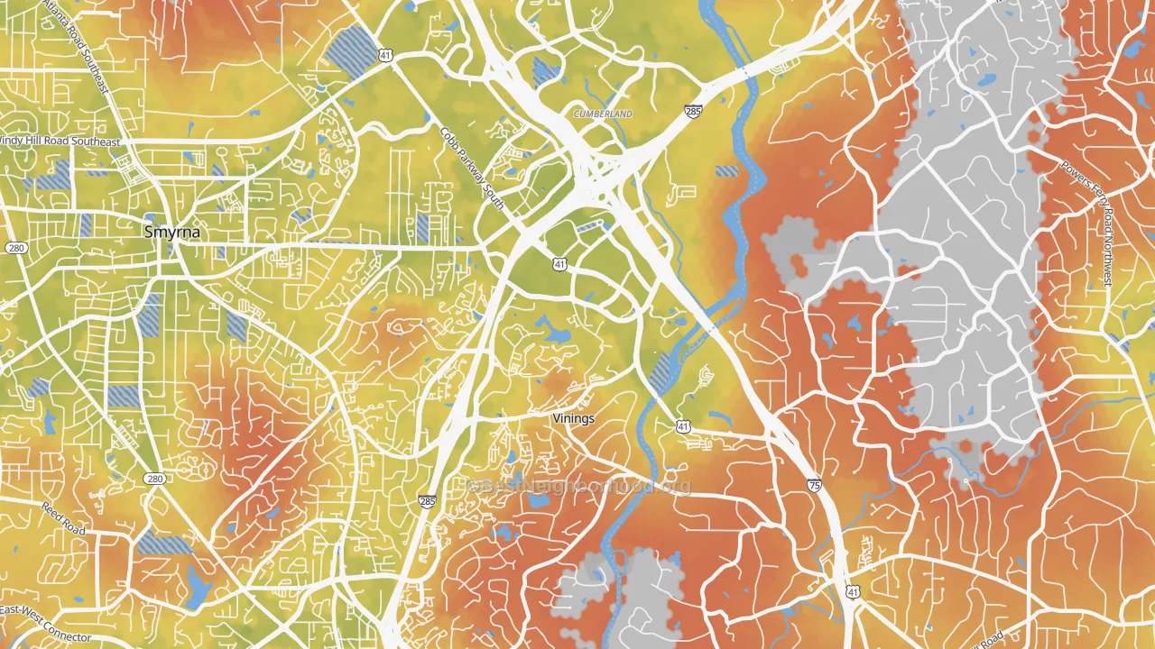 Bike Grade map of 30339, GA