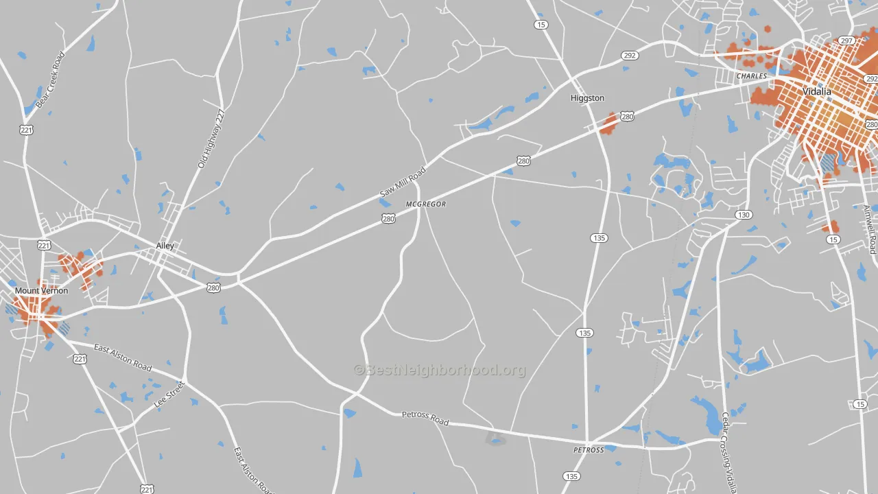 Bike Grade map of 30410, GA