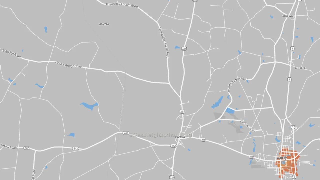 Bike Grade map of 30413, GA