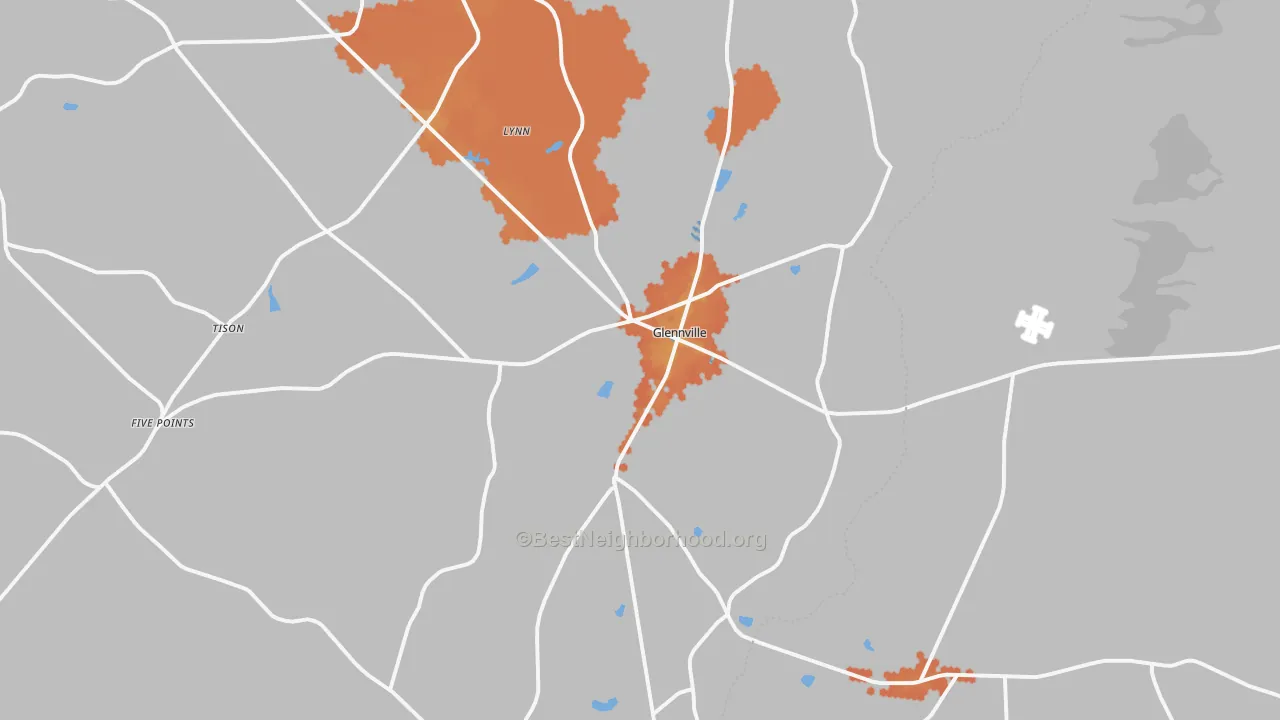 Bike Grade map of 30427, GA