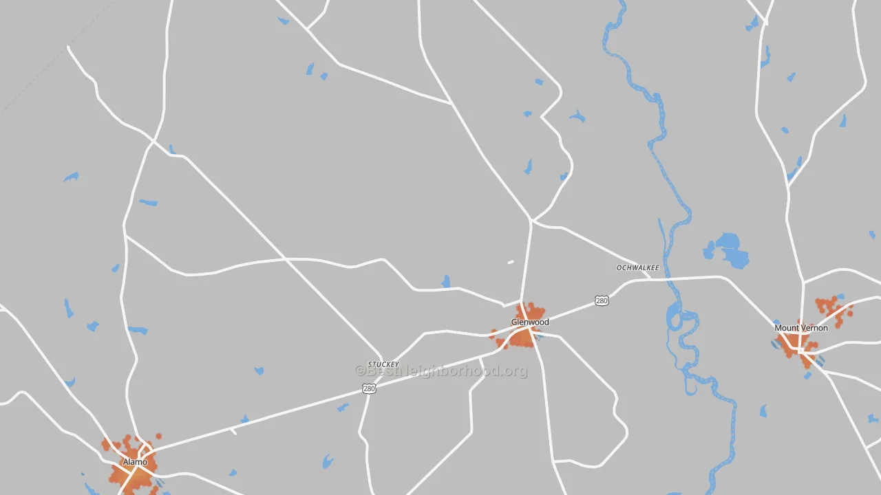 Bike Grade map of 30428, GA