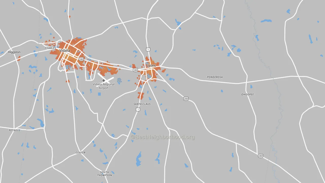 Bike Grade map of 30436, GA