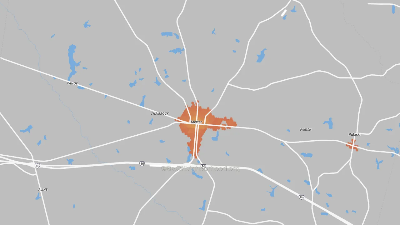 Bike Grade map of 30439, GA