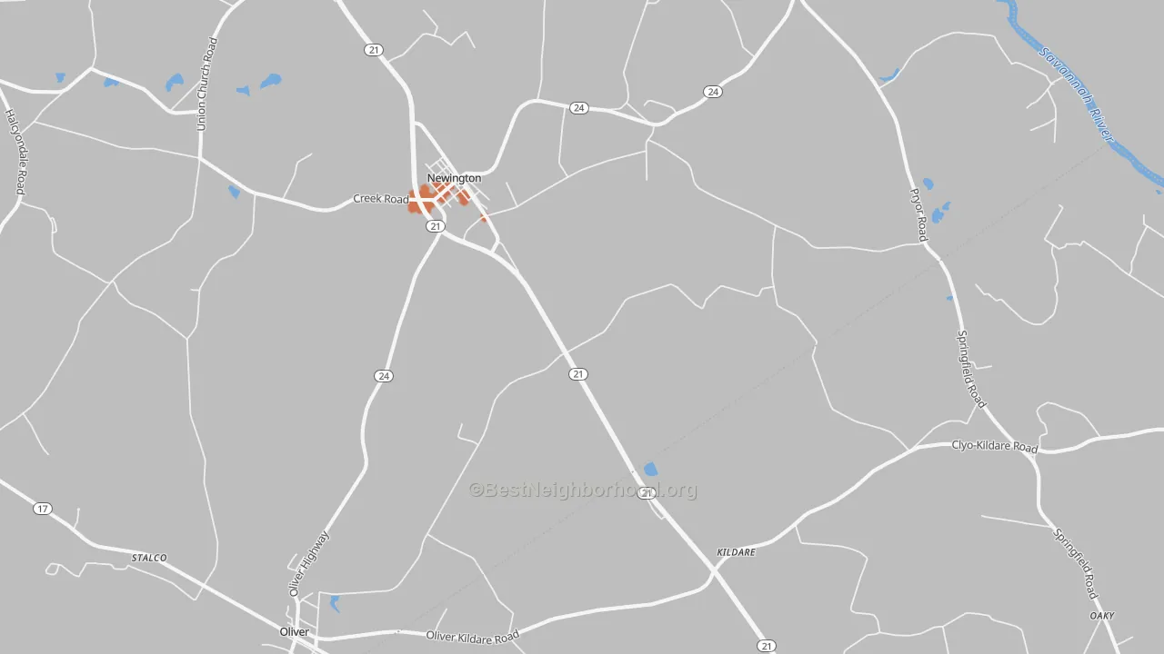 Bike Grade map of 30446, GA