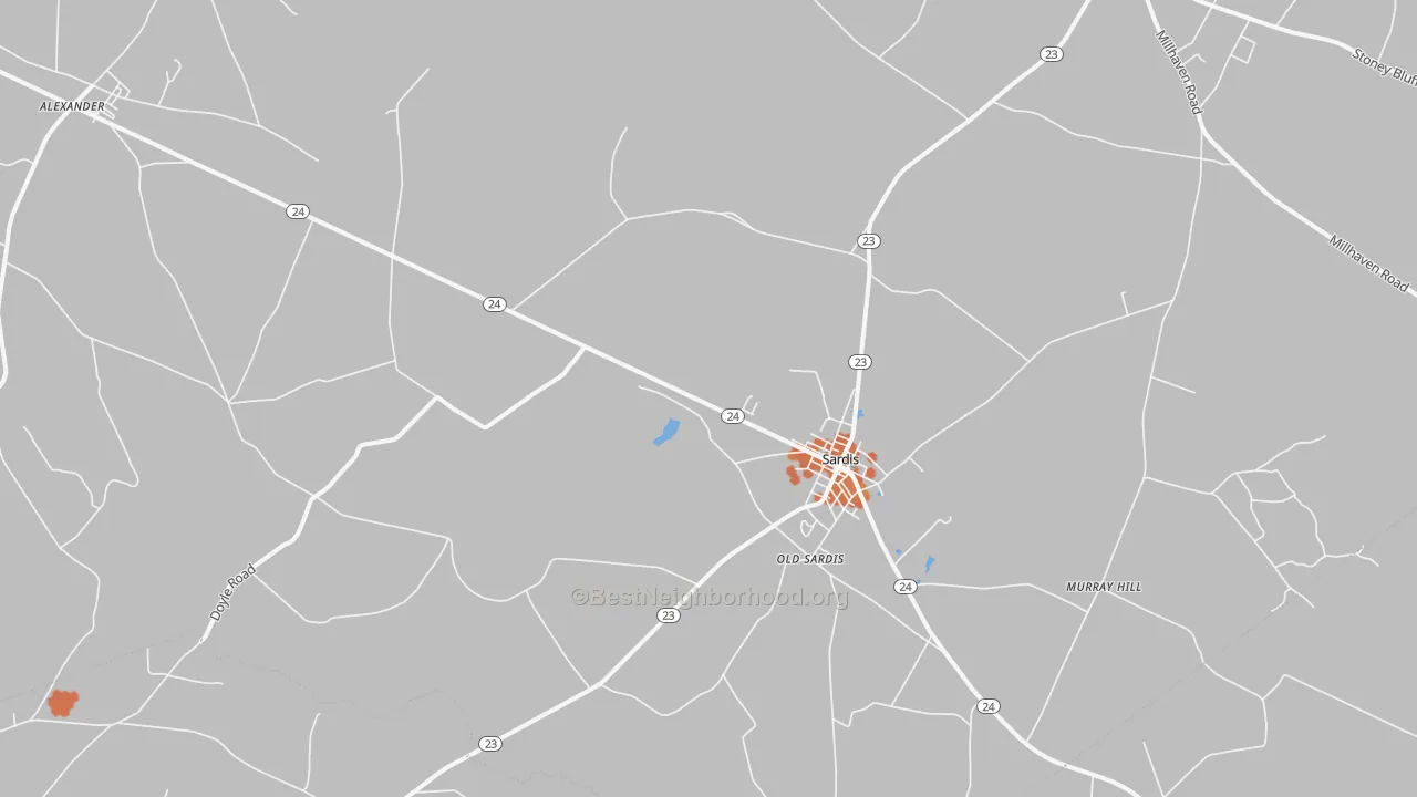 Bike Grade map of 30456, GA