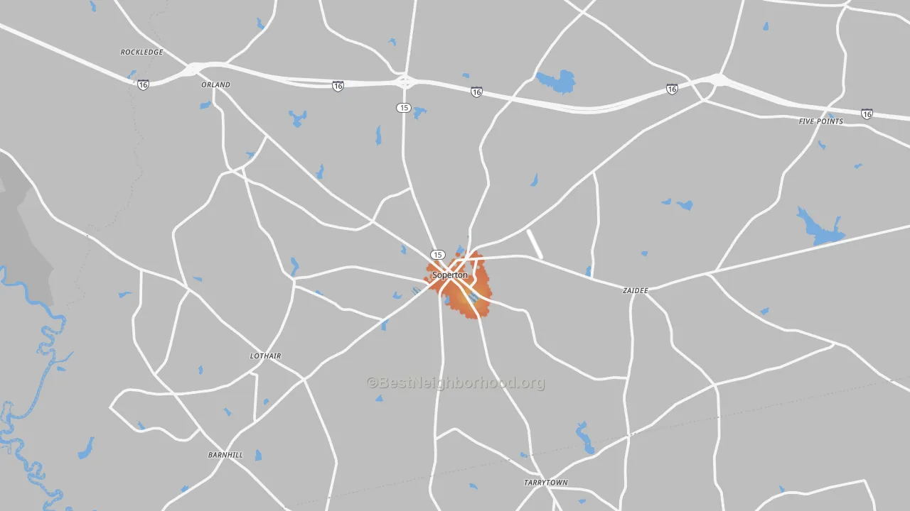 Bike Grade map of 30457, GA