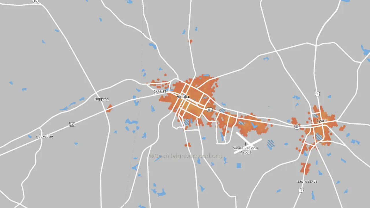 Bike Grade map of 30474, GA