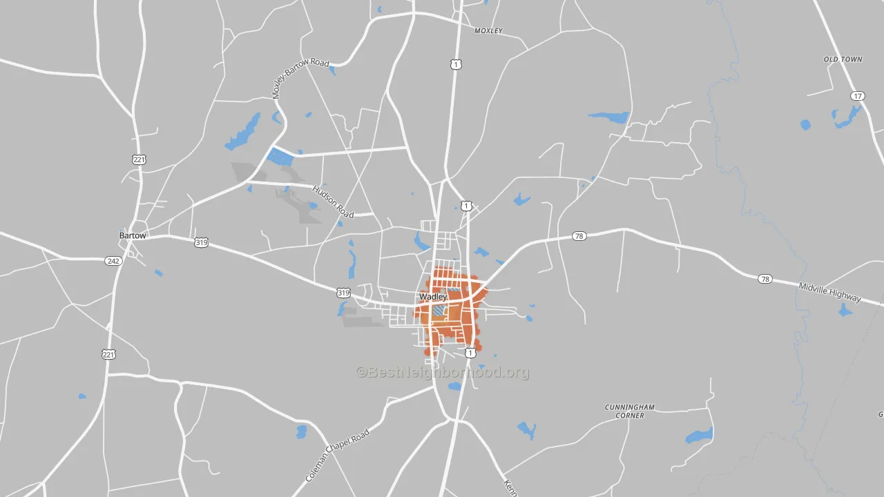 Bike Grade map of 30477, GA