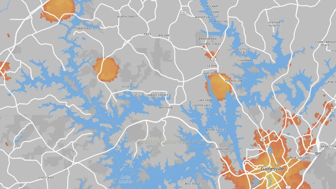 Bike Grade map of 30506, GA