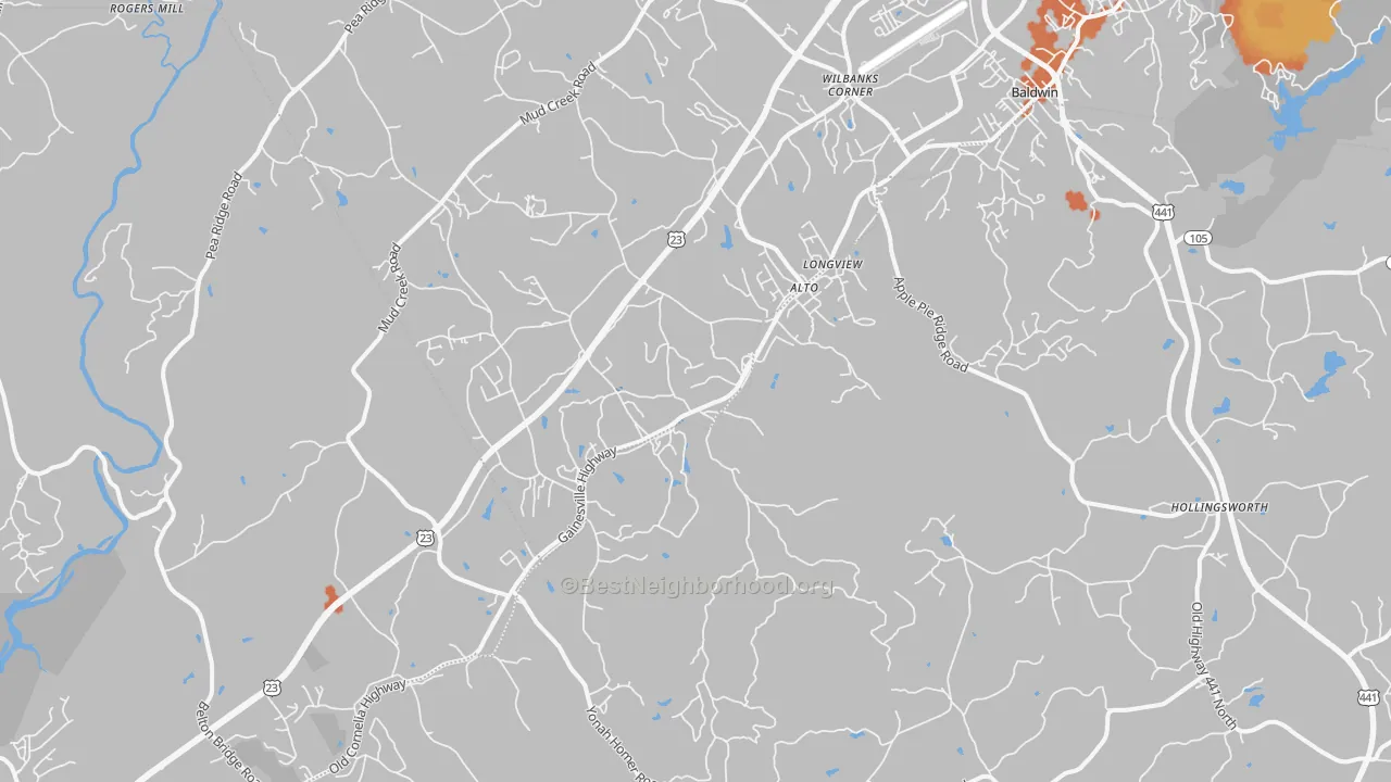 Bike Grade map of 30510, GA