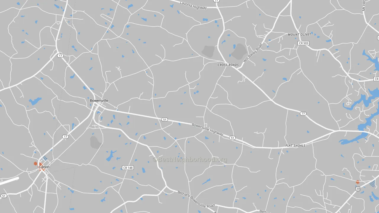 Bike Grade map of 30516, GA