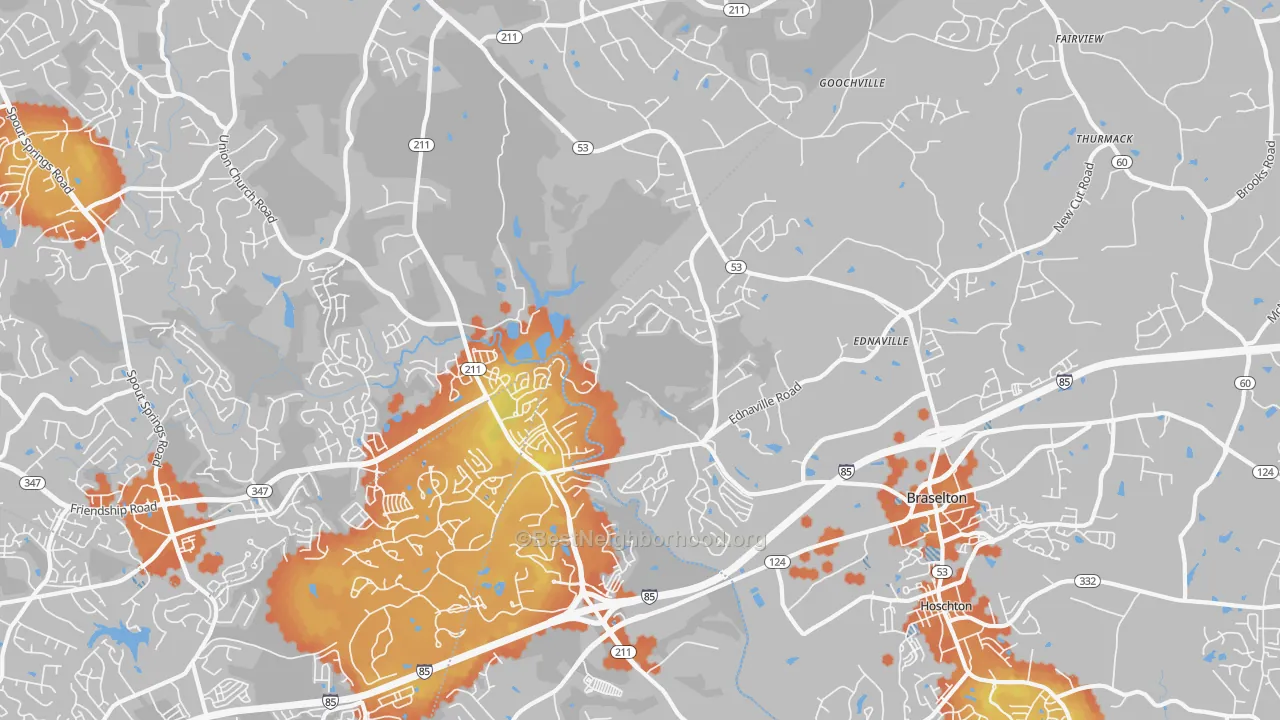 Bike Grade map of 30517, GA