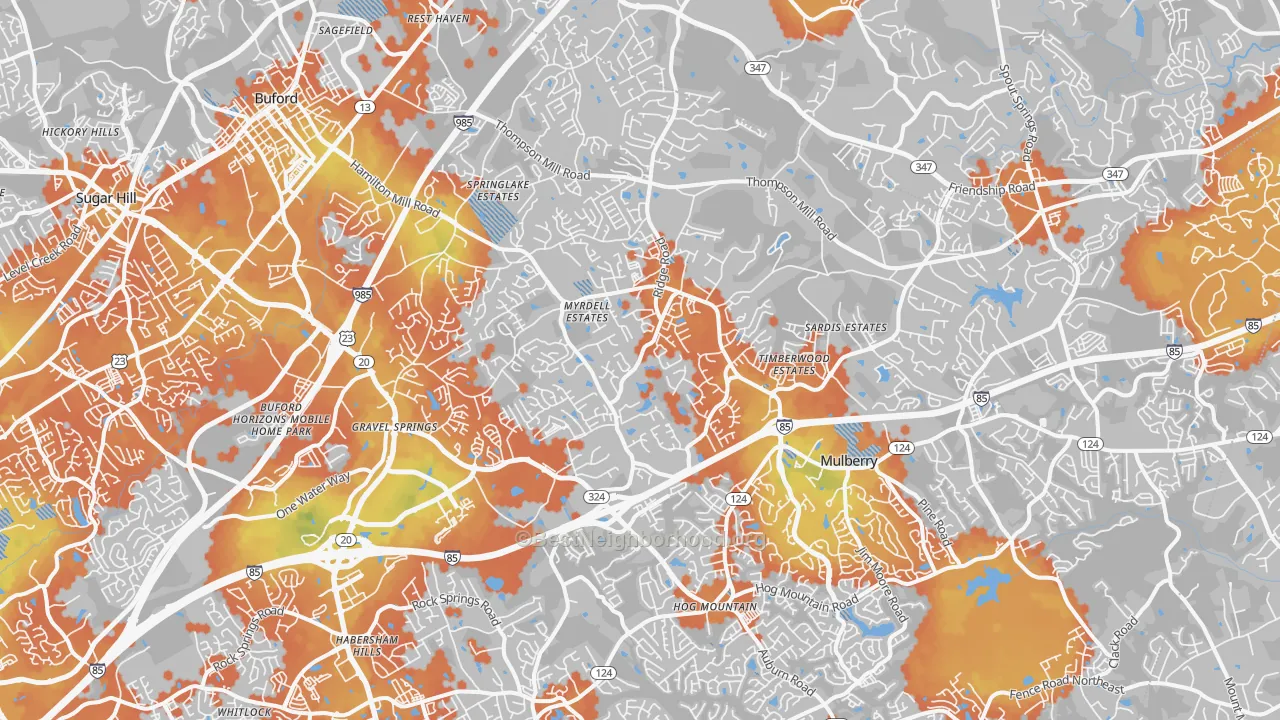 Bike Grade map of 30519, GA