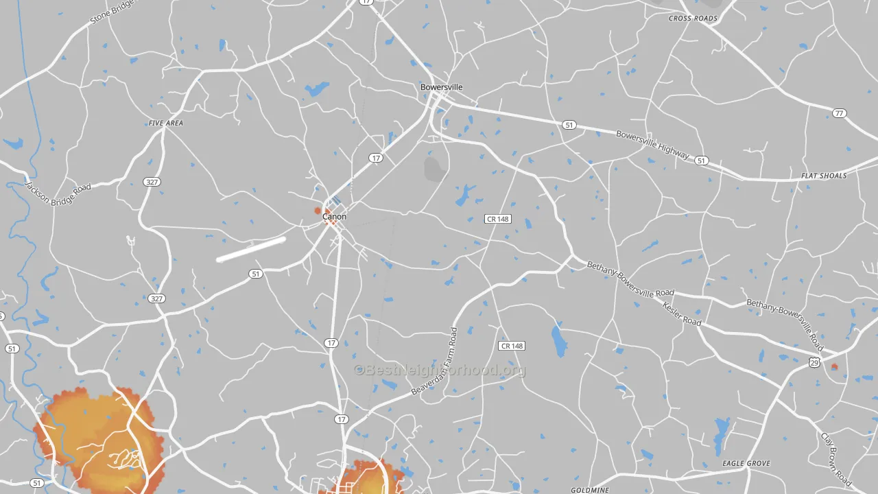 Bike Grade map of 30520, GA