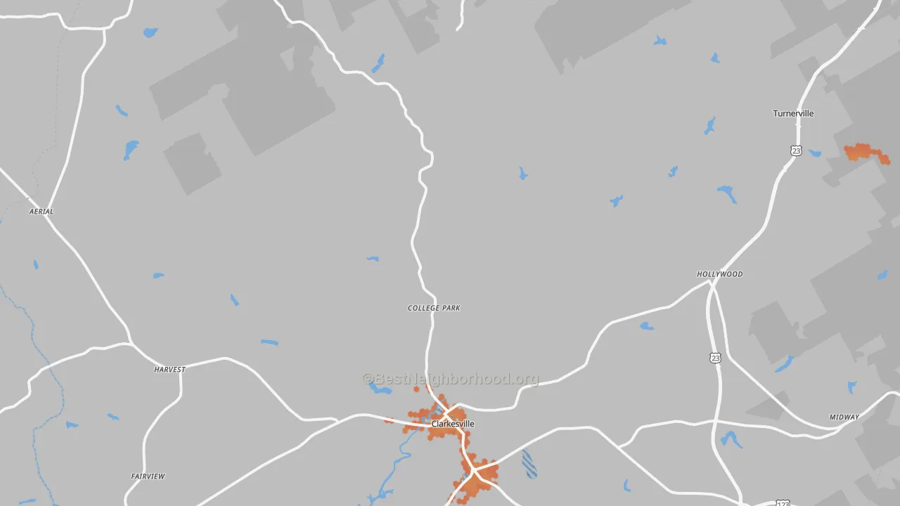 Bike Grade map of 30523, GA